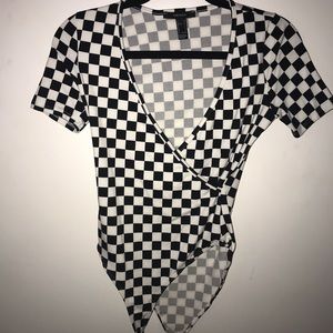 checkered bodysuit